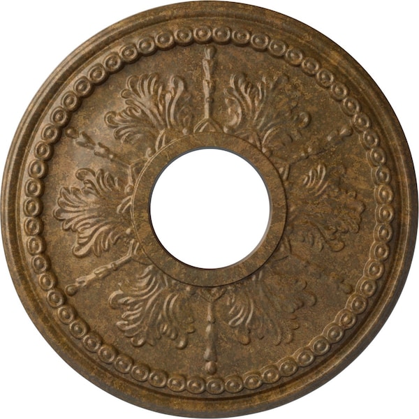 Ekena Millwork Tirana Ceiling Medallion (Fits Canopies up to 4 3/4"), 13 7/8"OD x 3 3/4"ID x 1 1/4"P, Rubbed Bronze CM13TIRZS - main